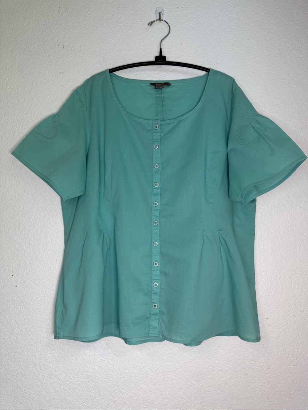 Royal Robbins Aqua Button-Front Women's Top, Size XL